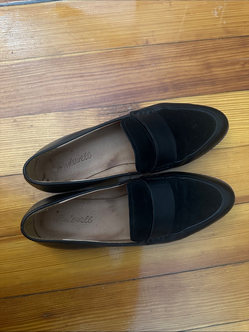 Madewell Black Suede Penny Loafers